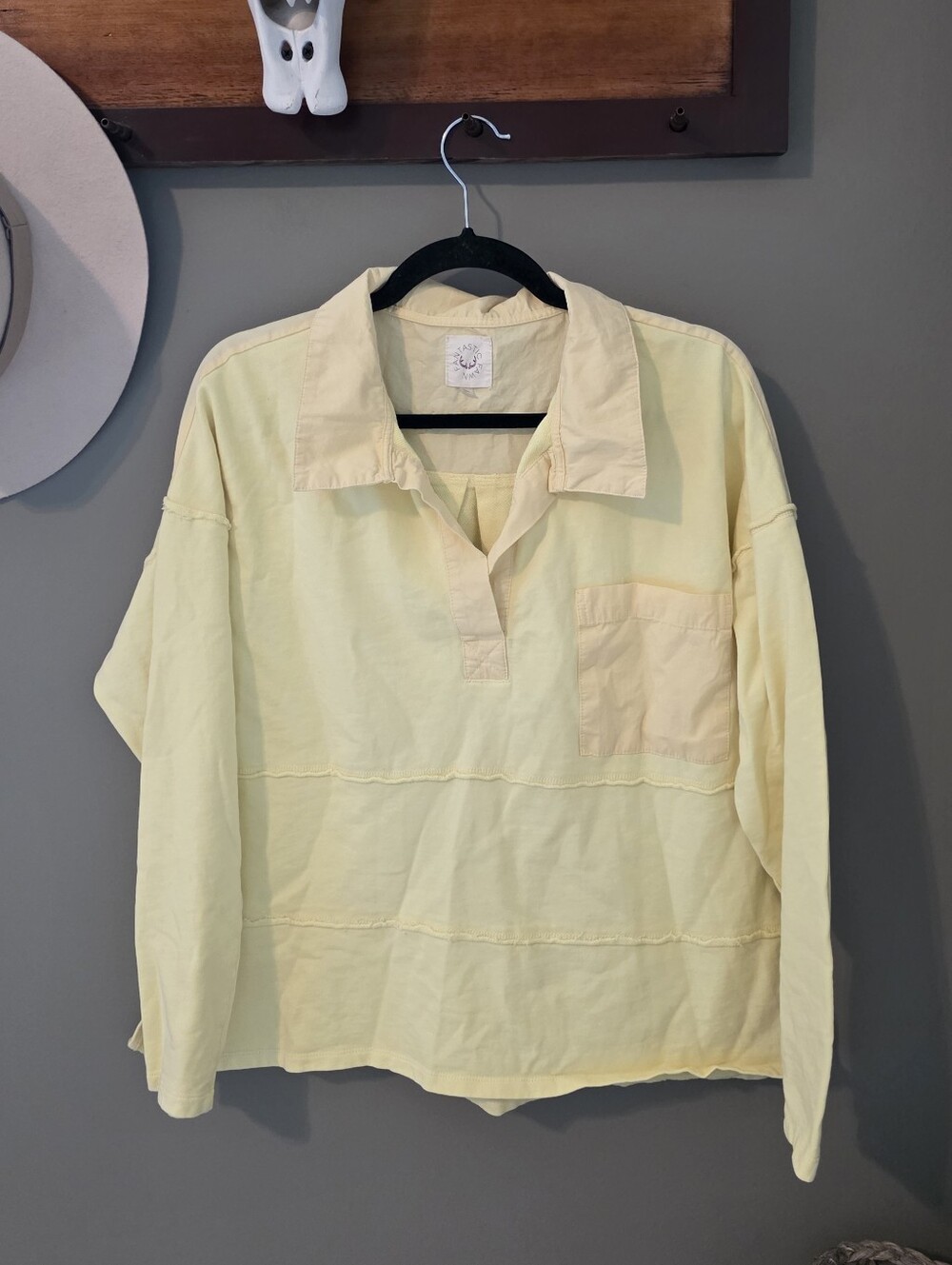 Fantastic Fawn Yellow Cotton Pullover Cozy Fall Boho Indie Travel Outdoor